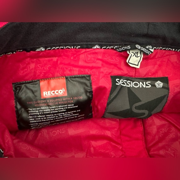 Sessions Red Embroidered Ski Snowboard Pants Size XL - Picture 6 of 12
